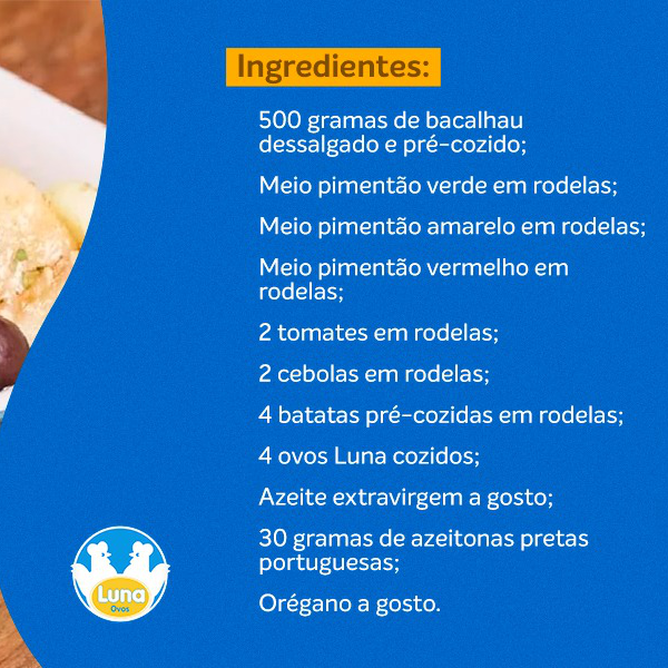 RECEITA LUNA: BACALHAU À PORTUGUESA