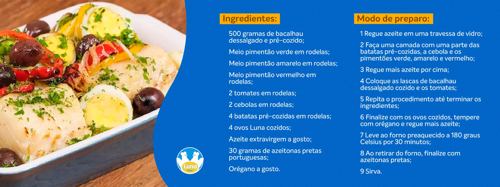 RECEITA LUNA: BACALHAU À PORTUGUESA